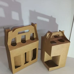 Caja de 4 botellas en kraft